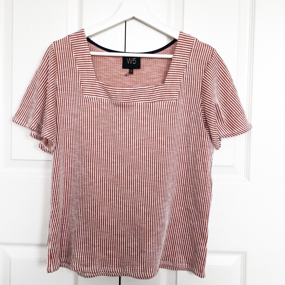 Anthropologie W5 Women’s Striped Square Neck Top